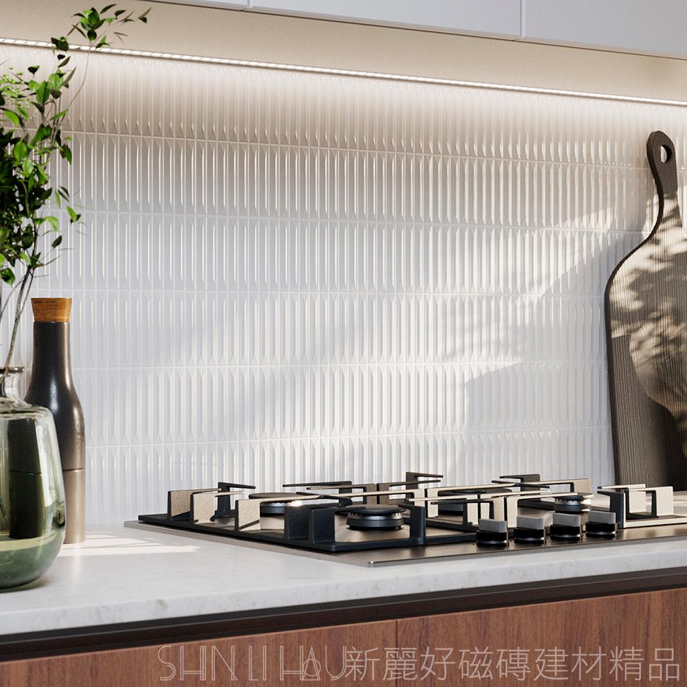 箭序磁磚系列｜細長箭形壁磚｜多色可選｜廚房背牆／浴室牆面設計詳樣式圖