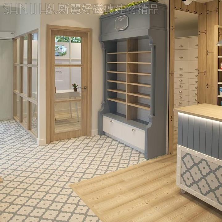 玄關拼接花磚特價-西班牙蒂拼接花磚-黑色斜線7299MAO-GO2641