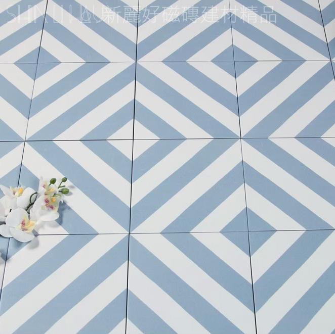 西班牙花磚特價-黛蒂拼接花磚-藍色斜線7299MAO-GO2636