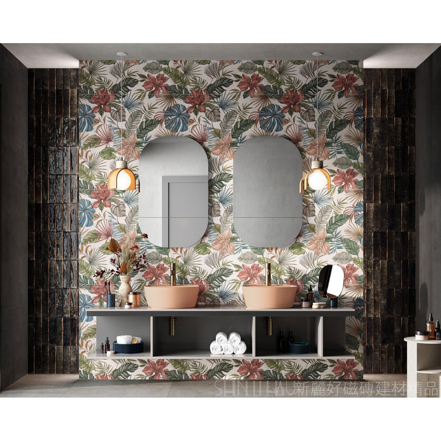 花磚-繁花綻放-黑-泥雅清水模磚40x80繁花綻放-黑