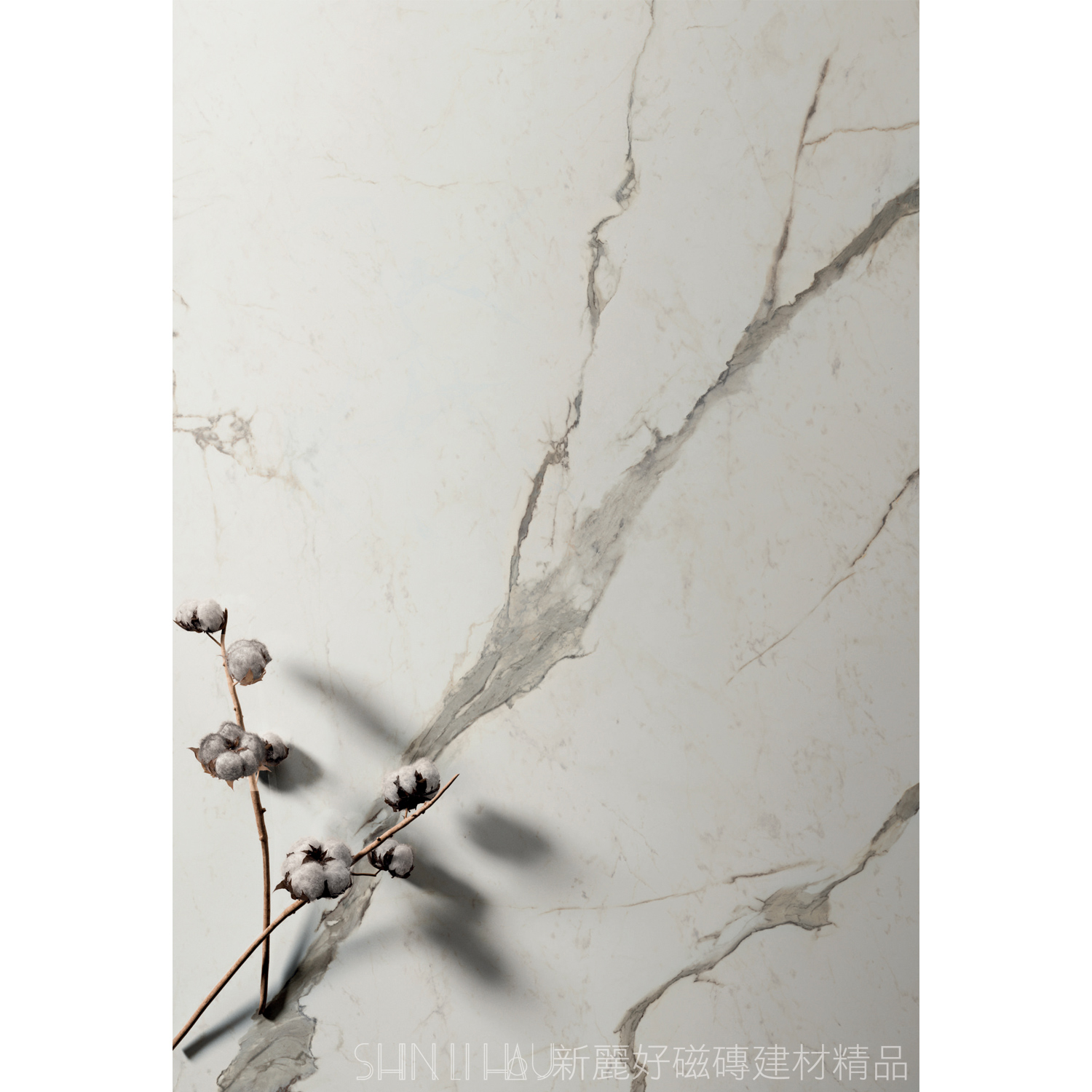 義大利電視牆大板磚特價-雕刻白薄板磚-峰雅石茗匠白FK1288112M