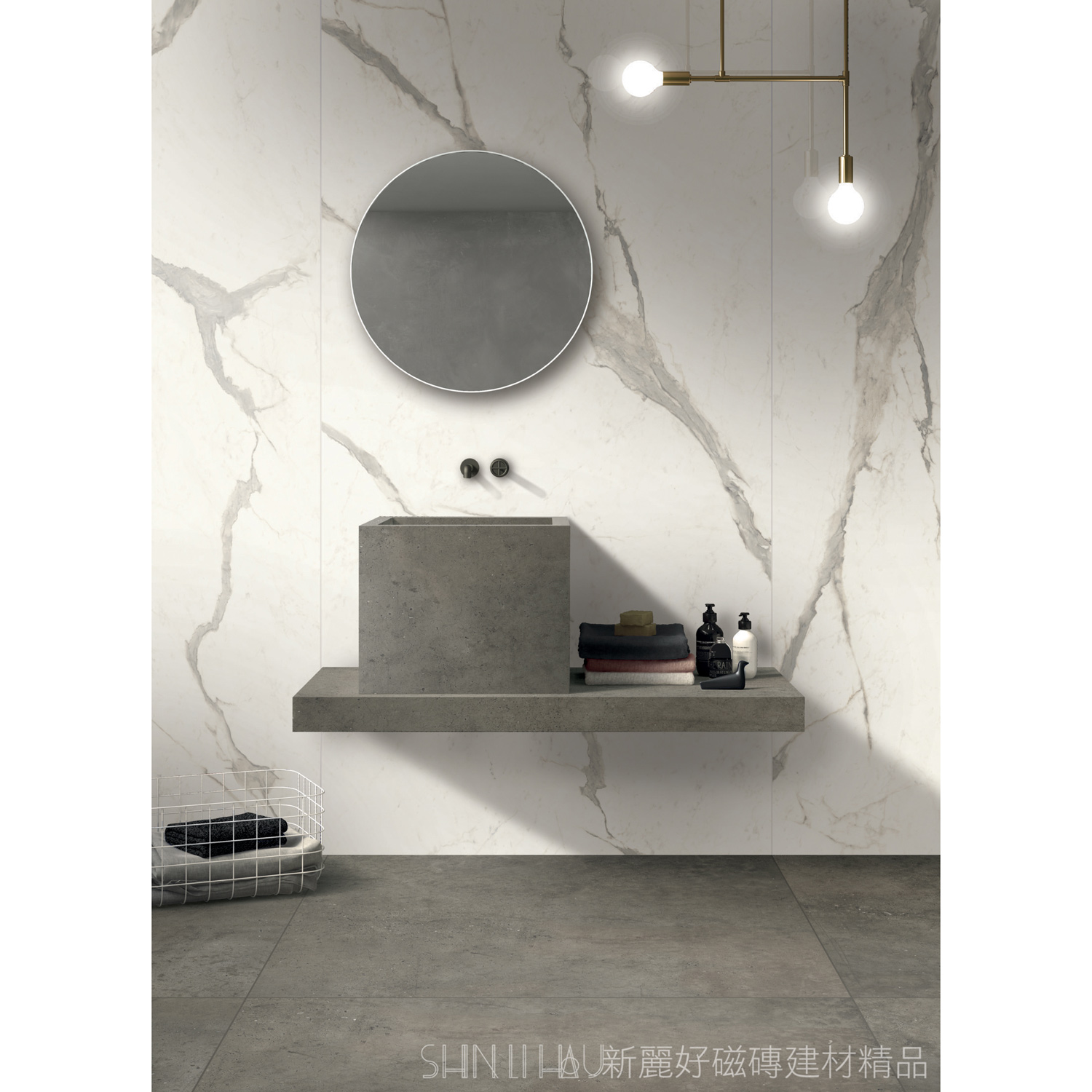 義大利電視牆大板磚特價-雕刻白薄板磚-峰雅石茗匠白FK1288112M