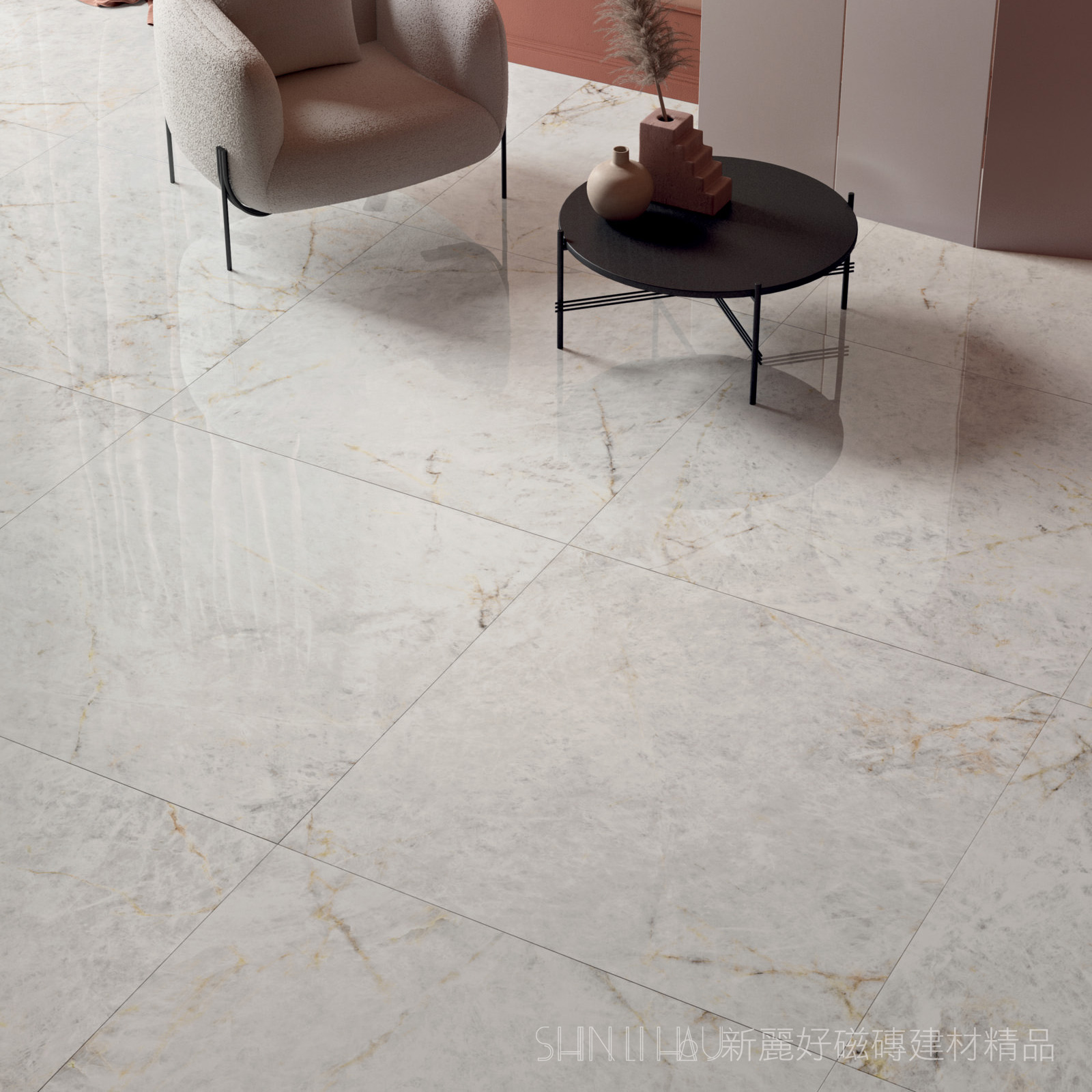 義大利客廳玄關地磚特價-冰晶米大理石磁磚-峰雅石AK6025693P