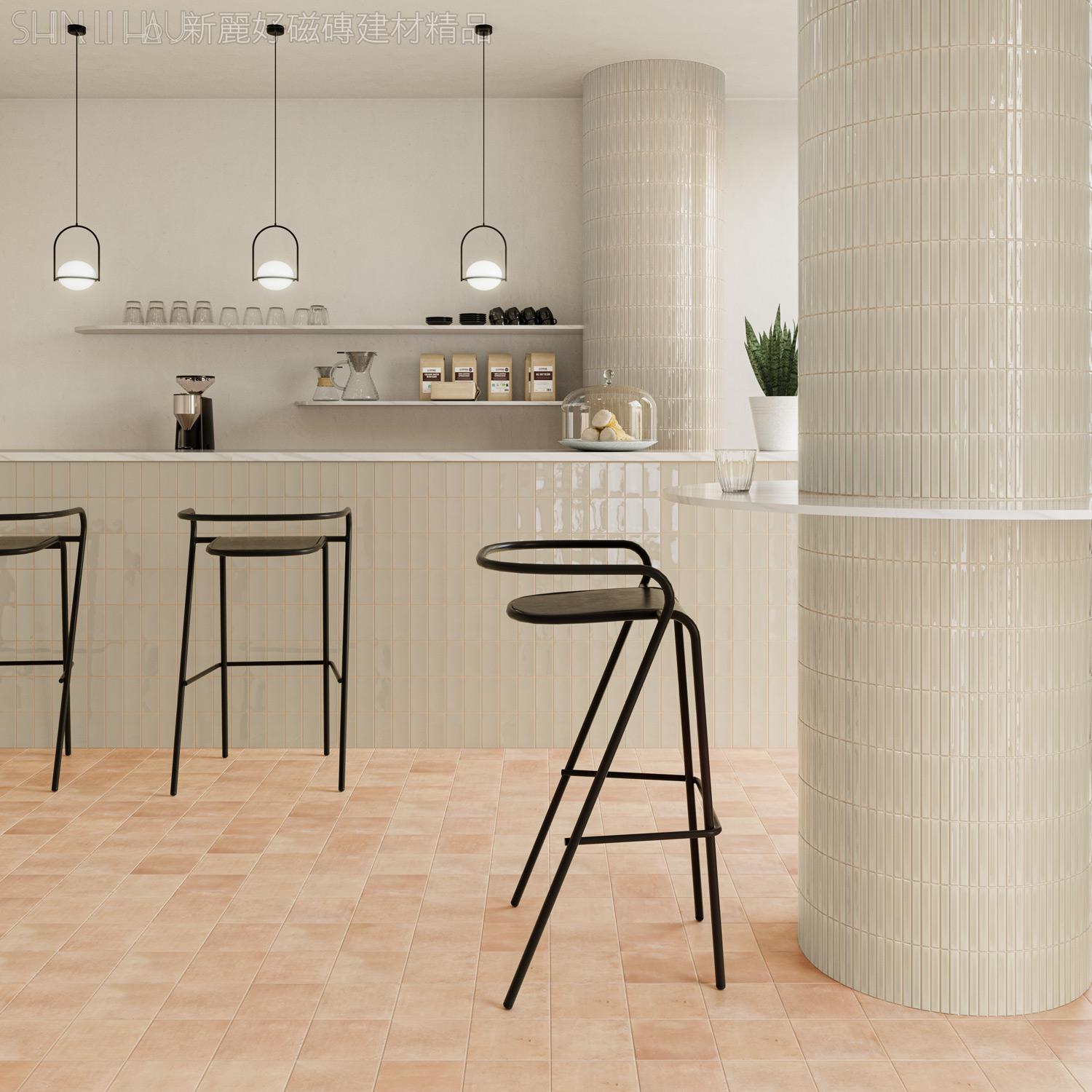 長條馬賽克磚-侘寂風奶油風-法提納壁磚R407WOW157530020