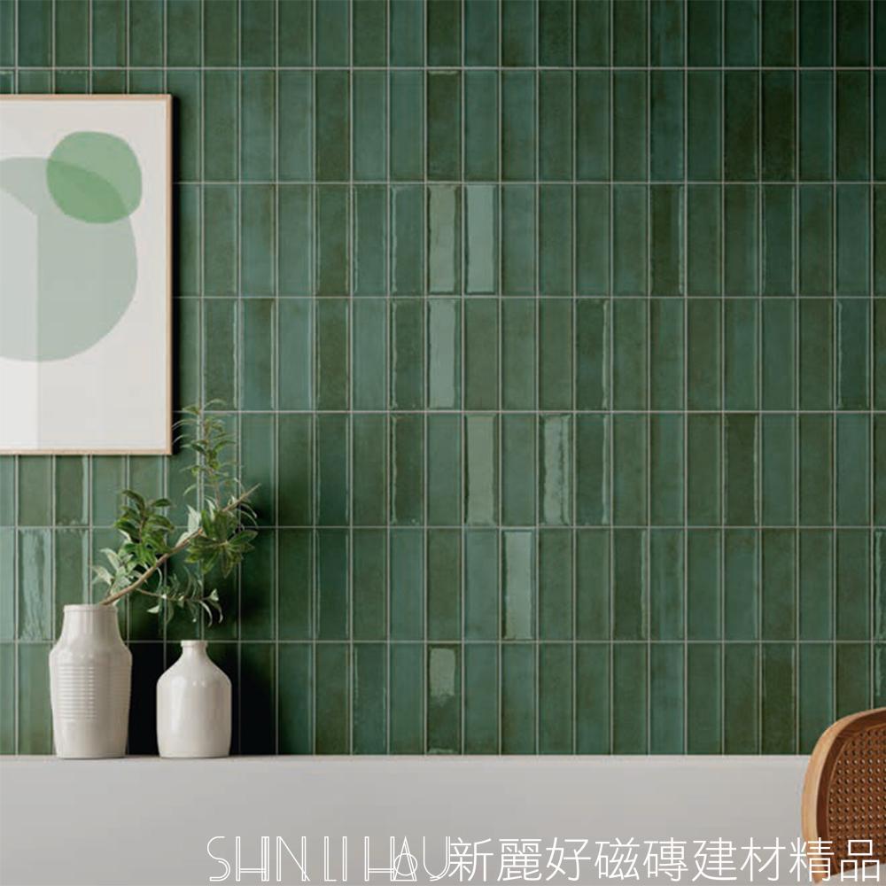 廚房防濺板磁磚推薦-奧蘿拉地鐵磚-深綠詳樣式圖