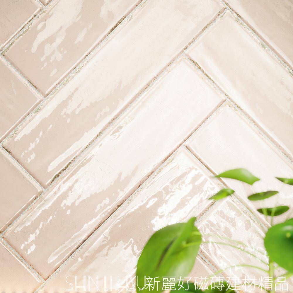 粉紅亮面地鐵長條磚推薦-浮光紋語C308VC80925630