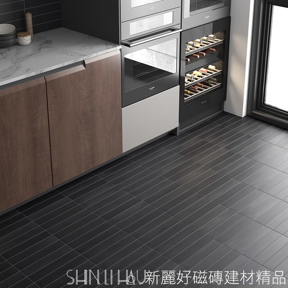 黑色憩谷·夜影黑條磚— 「靜中有光」霧柔面精品風格磁磚推薦詳樣式圖