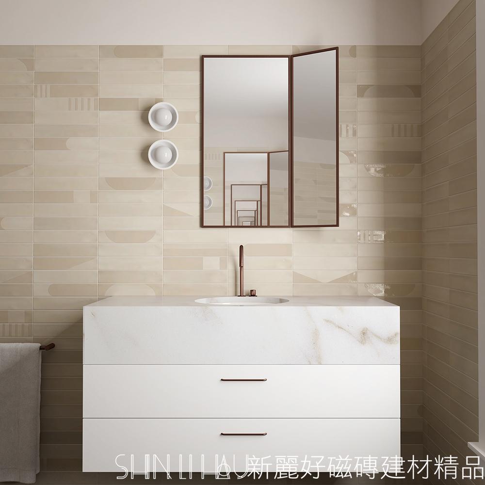 憩谷·奶油色條磚— 「靜中有光」霧柔面精品風格磁磚推薦詳樣式圖