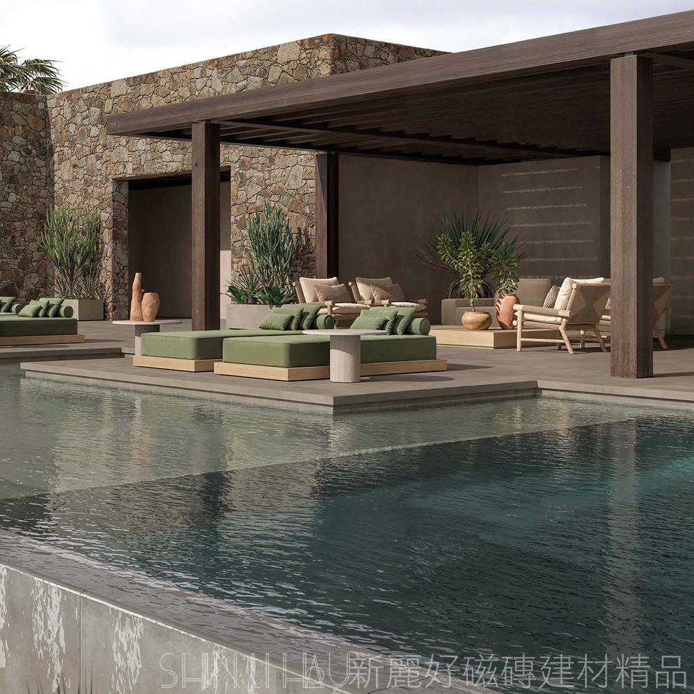 本質水泥 煙暖灰｜60x120 義式水泥紋｜霧面質感｜大器灰階｜客廳/大廳/電視牆詳樣式圖