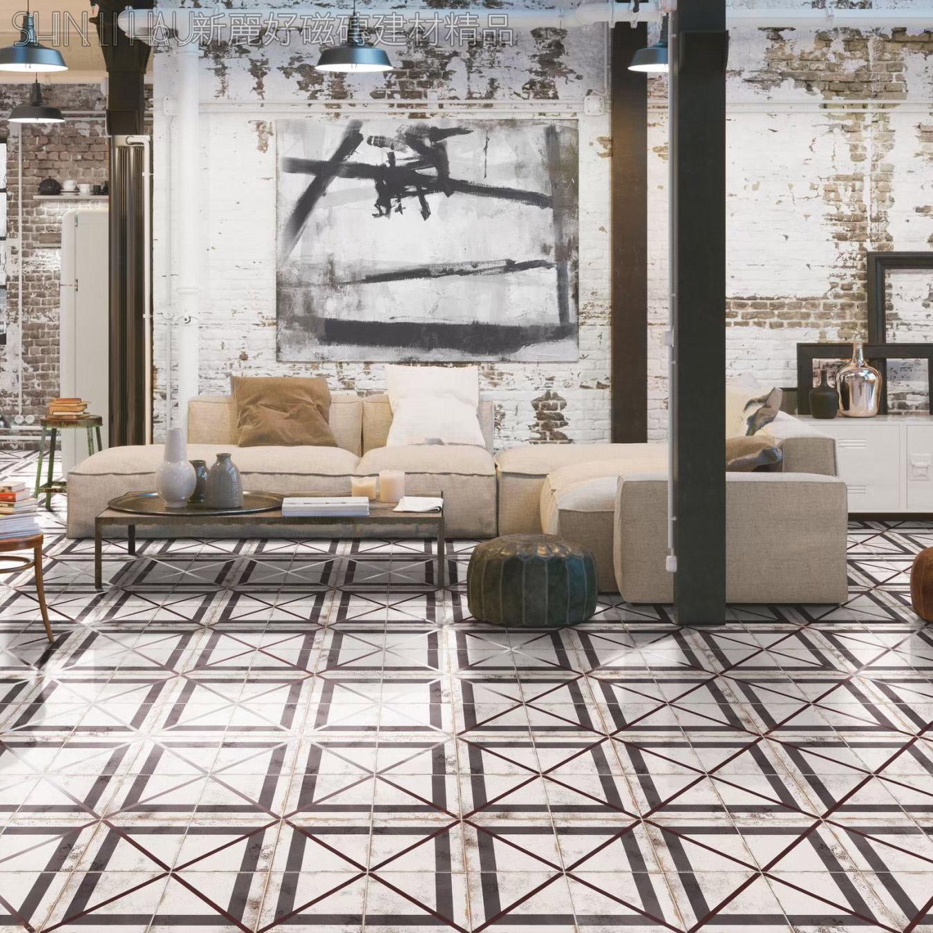 西班牙仿舊銹磚特價-克洛斯單花磚7299MM2444