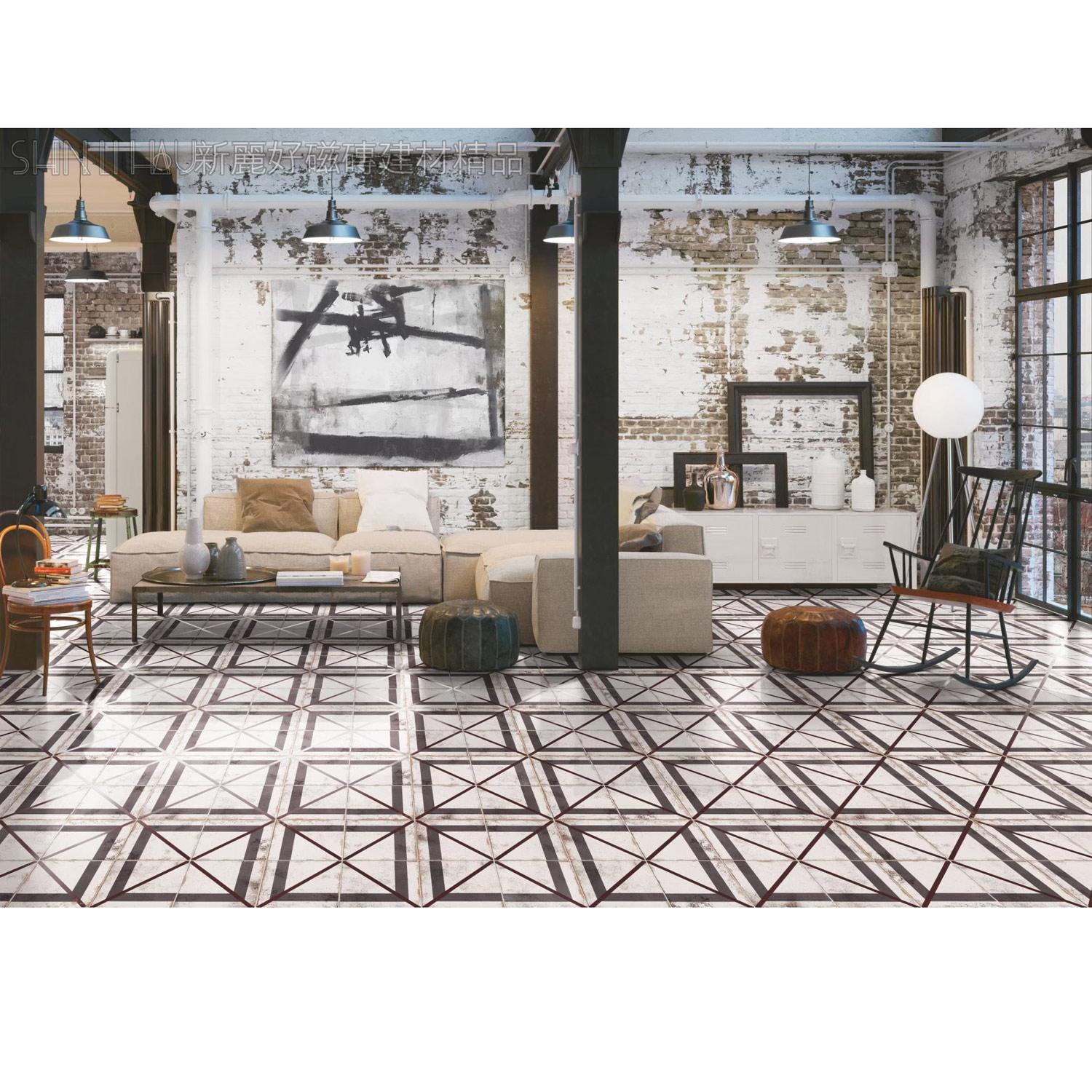 西班牙仿舊銹磚特價-克洛斯單花磚7299MM2444